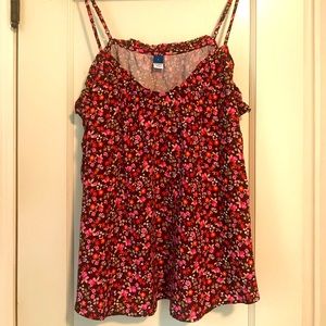 Old Navy Burgundy/Pink Floral Cotton Cami